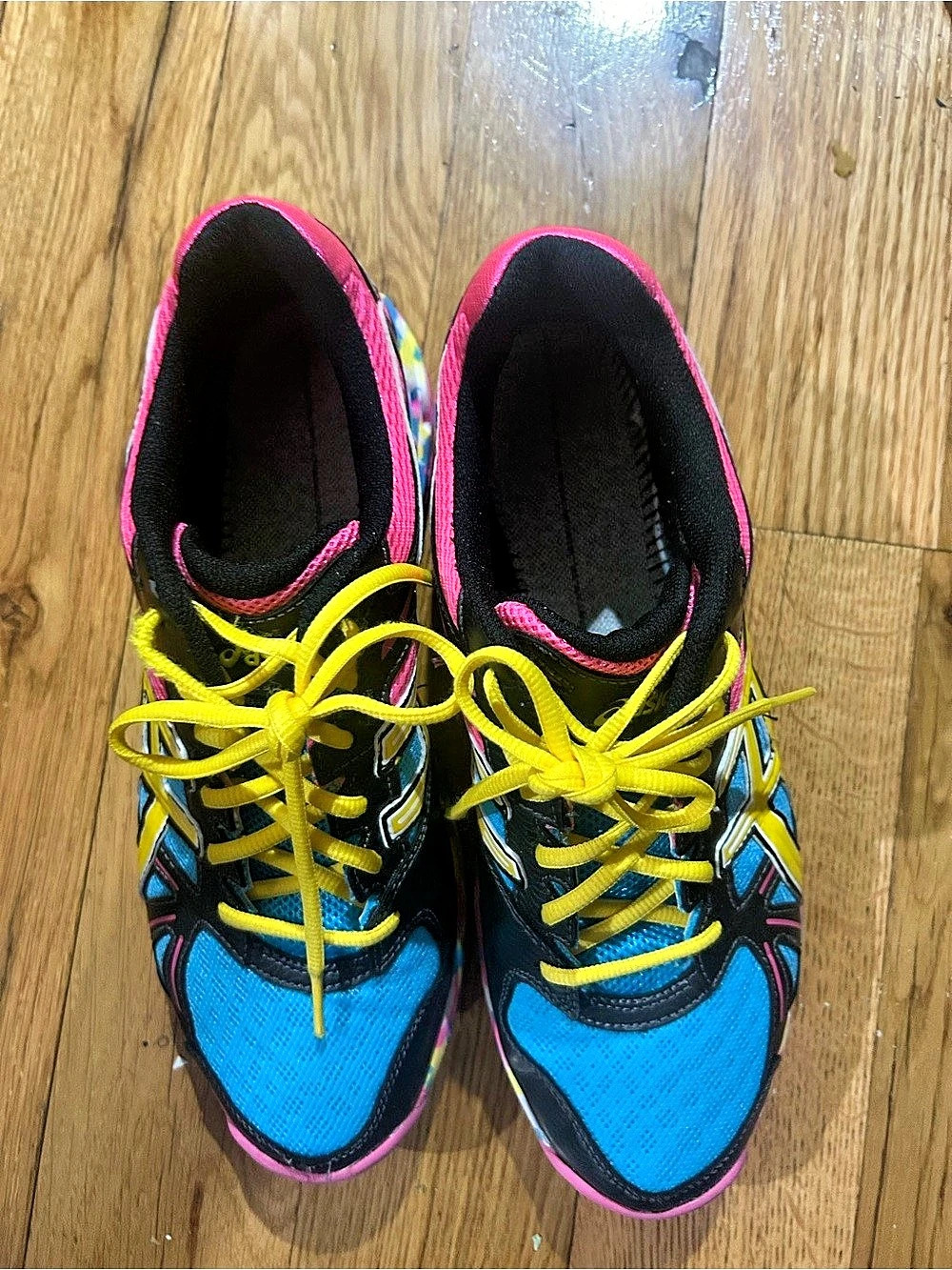 ASICS Color Block Athletic Shoes Blue & Pink